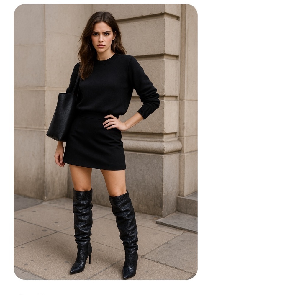 Vince Camuto Black Scrunched Textured Heeled Boots 3 1/2” heel